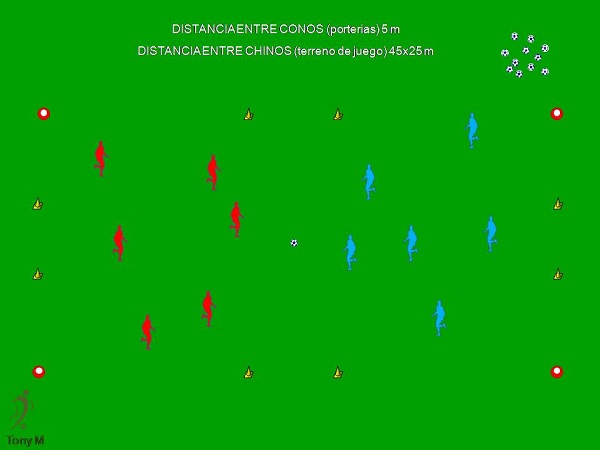 Ca062-Partido con cuatro porterías.