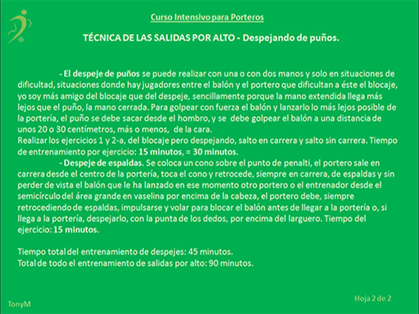 Po019-Salidas por alto. Lección 2 de 2.