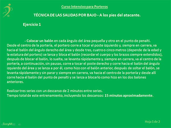 Po020-Salidas por bajo. Ejercicio 1 de 2.