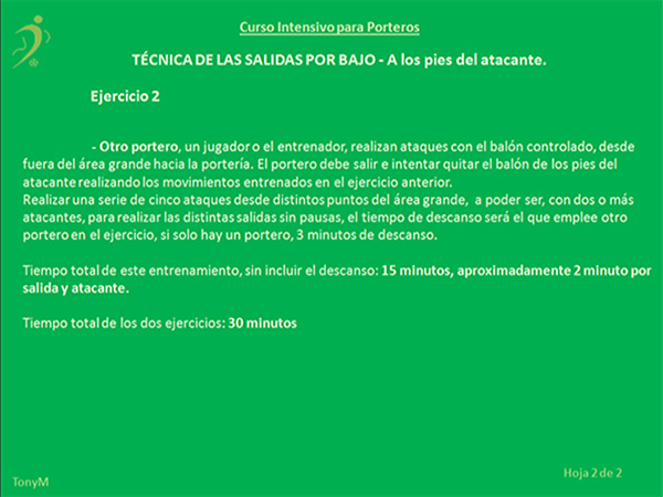 Po021-Salidas por bajo. Ejercicio 2 de 2.