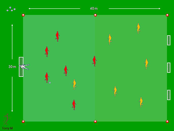Tc051-7x6, 1 portería grande +3 pequeñas.