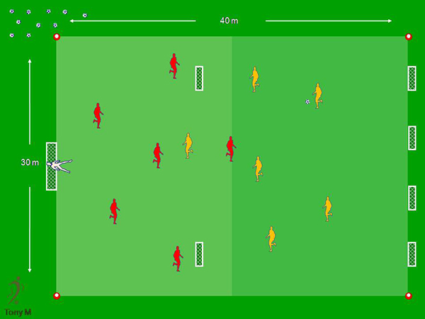 Tc058-6x6, 4 porterías al fondo + 2 en medio.
